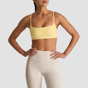 Soutien-gorge de yoga en nylon et élasthanne pour femme, design à bretelles, vente en gros, personnalisable, séchage rapide, vêtements de fitness et de sport, couleur unie, haute élasticité - Product Image 1