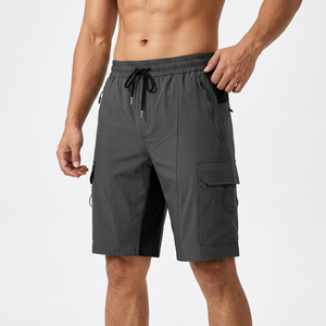 Shorts de sport pour hommes, coupe slim, coupe droite, séchage rapide, avec logo, taille mi-haute élastique, en toile, pour l'été, personnalisables, 5 pouces, vente en gros, pour la gym et le basketball - Product Image 6