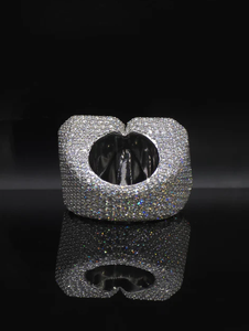Luxury Moissanite Cocktail Ring 925 Silver Baguette Cut Pave Setting <b>Number</b> Design Unisex Party Jewelry - Product Image 2