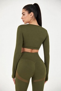 HIGH QUALITY Fitness Blank Ladies Sport Custom Yga Set <b>Crop</b> Top Yoga Wear <b>Legging</b> Women 3 Piece Yoga Sets Set Women2026 - Product Image 2