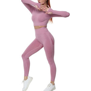 Ensembles de yoga décontractés respirants à séchage rapide pour femmes, vêtements de sport de haute qualité en Spandex/Polyester, le meilleur matériau - Product Image 3