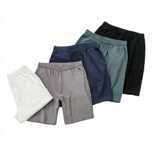 Nouveaux shorts cargo d'été à taille élastique, amples, décontractés, confortables, en coton et lin, pour hommes, couleur unie, respirants, style streetwear - Product Image 1