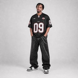 เสื้อยืดฟุตบอลผู้ชาย คอวี แขนสั้น ผ้าโพลีเอสเตอร์ตาข่าย 100% ระบายอากาศได้ดี พิมพ์ลาย แห้งเร็ว สปอร์ต - Product Image 4