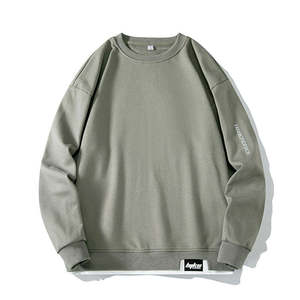 Sudadera Moderna con Cuello Redondo, Lisa, de Manga Larga, Informal, Talla Grande, Holgada, 100% Algodón, con Estampado DTG, para Hombre - Product Image 4