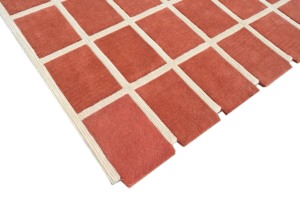 Terracotta Grid Hand-Tufted Rug | 100% New Zealand Wool Modern Area Rug - Product Image 3