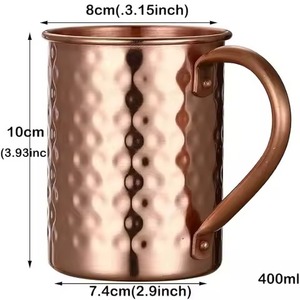 Pure copper drinking mug Handmade durable cup Copper <b>beer</b> cocktail cup Premium copper tea cup Daily use copper mug - Product Image 4