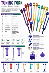 Ensemble de diapasons 8 pièces colorés, instrument de thérapie médicale avec maillets et sac de transport, certifié CE Classe I, prise en main facile - Product Image 3