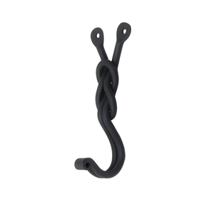 Patère murale rustique moderne en fer forgé, crochet décoratif en métal noir, porte-manteau simple robuste, support mural pour clés et sacs - Product Image 1