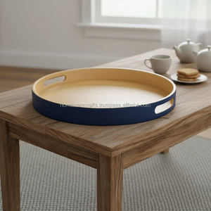 Bandeja de Servir de Bambú con Asas en Colores Personalizados, Bandeja Ligera, Bandeja de Bambú para Desayuno, Bandeja para Almacenar Alimentos y Bebidas - Product Image 3