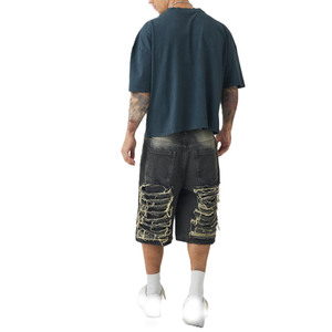 เสื้อยืดผู้ชายผ้าฝ้ายพิมพ์ลายผีเสื้อทรงหลวมพร้อมลายศิลปะเต็มด้านหน้า แขนสั้น ผลิตเสื้อผ้าแบบ OEM สำหรับแบรนด์ส่วนตัว - Product Image 2