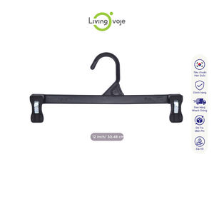 Lot de 10 cintres en plastique de 12 pouces avec pinces (sans coussinets en caoutchouc) – Organisateur de placard gain de place - Product Image 5