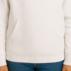 เสื้อฮู้ดปักลายนูน 3 มิติ สีขาวสำหรับเด็กผู้หญิง เสื้อแขนยาวลำลอง สวมใส่สบายทุกวัน เสื้อผ้าสไตล์ไลฟ์สไตล์ - Product Image 6