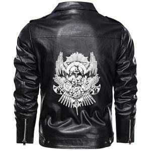 Men's Genuine Leather Waterproof Breathable <b>Quilted</b> Winter Jacket Fleece Lined Thicken Oversized Motorcycle Coat - Product Image 2