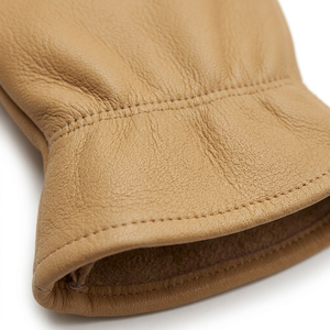 Leather Breathable Flexible Work <b>Gloves</b> Smooth Tan Durable Anti-Slip Elastic Wristlet Moisture-Wicking General Purpose Safety - Product Image 5