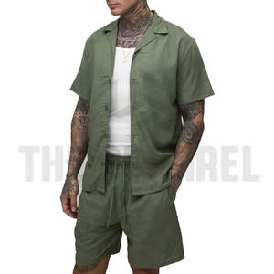 Nouvel ensemble de sport deux pièces pour homme été 2026, décontracté, respirant, couleur personnalisable, en polyester/coton, avec t-shirt à manches courtes - Product Image 3