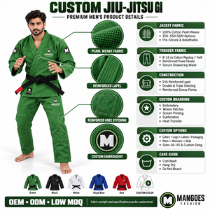 Kimono de Jiu Jitsu Brasileño Premium, Uniforme de BJJ, 450 GSM, Tejido de Perlas, Algodón Preencogido, Transpirable, Ligero, Personalizado para Entrenamiento - Product Image 6