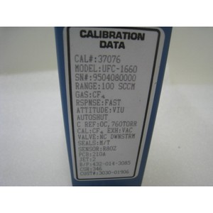 Unit MFC, Mass Flow Controller, UFC-<b>1660</b>, CF4 gas - Trusted Global Legacy Semiconductor Equipment and Parts at - Product Image 3
