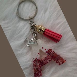 Porte-clés personnalisé en résine avec initiale, porte-clés fait main, breloque décorative colorée pour sac et cadeau unique - Product Image 4