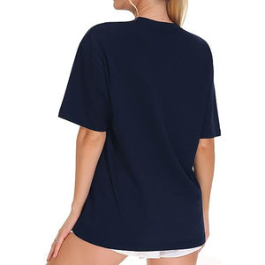 Camisetas de Algodón Lisas de Cuello Redondo y Hombros Caídos para Mujer, Tallas Grandes, Venta al por Mayor - Product Image 5