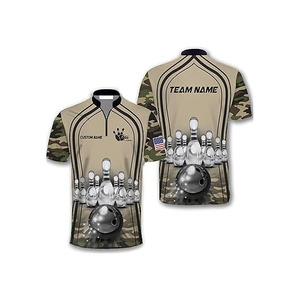 Customizable Comfortable Men <b>Bowling</b> Button for Shirts New Design Full Sublimation Printing Breathable Eco-Friendly Quick Dry - Product Image 1