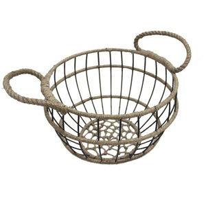 Eco-Friendly Vintage Iron Wire <b>Basket</b> with Rope Handle <b>Bread</b> & Vegetable Storage Kitchen <b>Basket</b> - Product Image 1