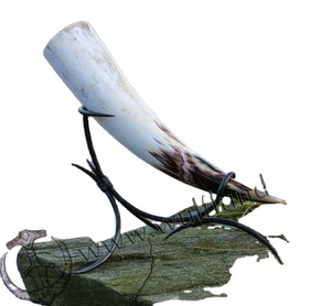 Festive Handcrafted Viking Drinking Horn Tumbler 200/<b>500ml</b> Capacity Mead Ale Christmas Feasts Holiday Cheers Perfect Gift Idea - Product Image 1