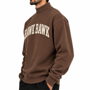 Sweat-shirt décontracté à col montant pour homme, couleur unie, coupe classique, en polaire, manches longues, automne - Product Image 3