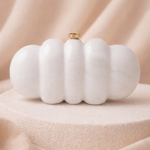 Elegant <b>White</b> Puff Acrylic Clutch <b>Bag</b> Elegant <b>Evening</b> Handbag for Women Special Occasions - Product Image 1