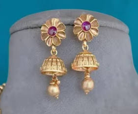 Ensemble collier et boucles d'oreilles vintage plaqué or avec pierres en zircon, design floral, pour femmes, ensembles de bijoux de mariage - Product Image 2