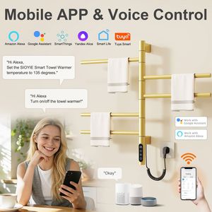 SIOYIE Scaldasalviette Elettrico Intelligente da Parete, Rotante e Riscaldato, con Timer Smart e Funzionalità a Basso Consumo Energetico per Bagno - Product Image 4