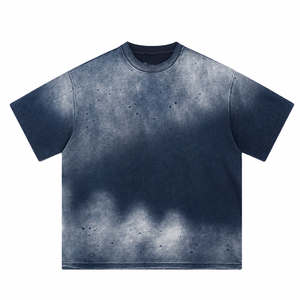 เสื้อยืดผู้ชายไซส์ใหญ่ ลายมัดย้อม ผ้าฝ้าย แขนสั้น คอกลม ลำลอง ลายเรียบ ถักทอ คอกลม ความยาวปกติ - Product Image 5