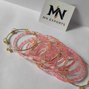 Pulseras rosas de cristal estilo Jhumki de Cachemira, juego de pulseras para novias, bodas y fiestas, precio mayorista premium, artesanía en cristal. - Product Image 5