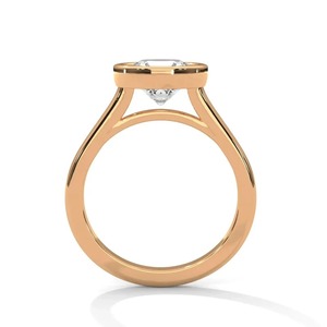 Anillo de Compromiso de Lujo para Mujer con Diamante de Corte Portugués en Oro de 14K con Engaste de Bisel - Product Image 6