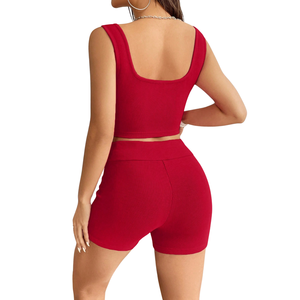 Conjunto de Yoga OEM de Nylon y Spandex de Alta Elasticidad para Ropa Deportiva Transpirable con Sensación de Segunda Piel, 4 Piezas, Sujetador Deportivo Sólido con Diseño Trenzado - Product Image 3