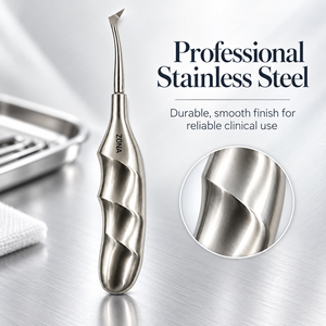 Elevador de Raíces Dentales con Mango de Agarre Espiral, Punta Triangular en V, Instrumento de Extracción de Raíces Dentales de Acero Inoxidable, Venta al por Mayor - Product Image 4