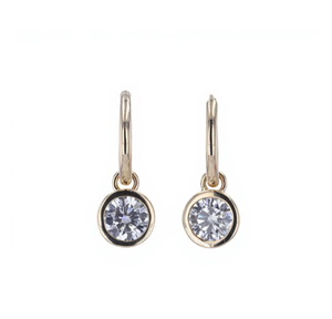 Boucles d'oreilles créoles articulées pour femme en or massif 18 carats, serties de diamants taille brillant, certifiées IGI, couleur F, style classique, bijoux de mariage et de fête - Product Image 1