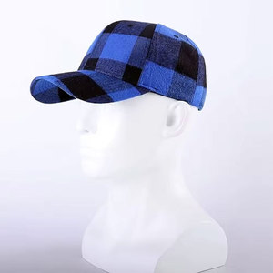 DANISH IMPEX Unisex 6-Panel Baseball Cap 100% Cotton Blue Plaid <b>Flannel</b> Metal Buckle Closure Casual for Adults Four Seasons Wear - Product Image 3