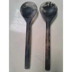 Ensemble de couverts en résine de haute qualité avec manche en bois et résine, ustensiles de service et de cuisine, cuillère à salade, artisanat de précision - Product Image 6