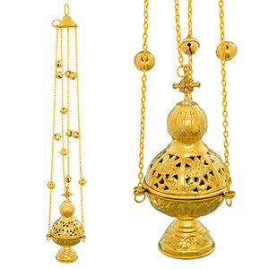 Incensario Ortodoxo con 12 Campanas |   Turíbulo de latón para iglesia - DOUBLE VEE EXPORTS - Product Image 1