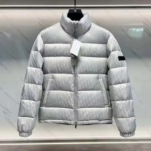 Veste matelassée personnalisée pour homme, bleu, avec monogramme, col montant, style bulle, motif de luxe, chaude pour l'hiver, qualité OEM, vente en gros - Product Image 6
