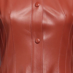 Factory Wholesale Price Custom Logo Casual Wear Women <b>Leather</b> <b>Shirt</b> / Private Label Adult Size Women Fashion <b>Leather</b> <b>Shirt</b> - Product Image 4