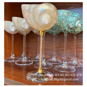 Seashell Cocktail Glass With Gold Rim Crystal Stem Luxury Design For Party Drinkware Shell <b>Goblet</b> Decorative <b>Wine</b> Cup Real Shell - Product Image 6