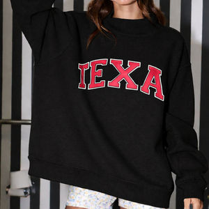 Hot Selling Winter Women Oversized Mockneck 100% Cotton Material <b>Drop</b> Shoulder Turtleneck Custom Logo Printing Front - Product Image 1