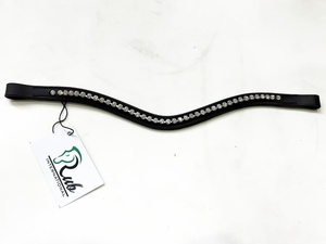 Diadema de Cuero Negro con Cristales de Lujo para Caballo |   Diadema Ecuestre Hecha a Mano |   Adornos de Pedrería Premium para Exhibición - Product Image 6