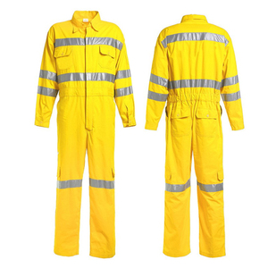Hi Vis Reflective Safety Coverall Men Women Industrial Workwear Yellow Protective Boiler Suit <b>Construction</b> <b>Uniform</b> - Product Image 3