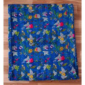 Manta Artesanal de Algodón Orgánico Vintage Kantha para Exportadores, Estilo Bohemio, Ecológica, Ideal para Hogar u Oficina, Hecha en India - Product Image 5