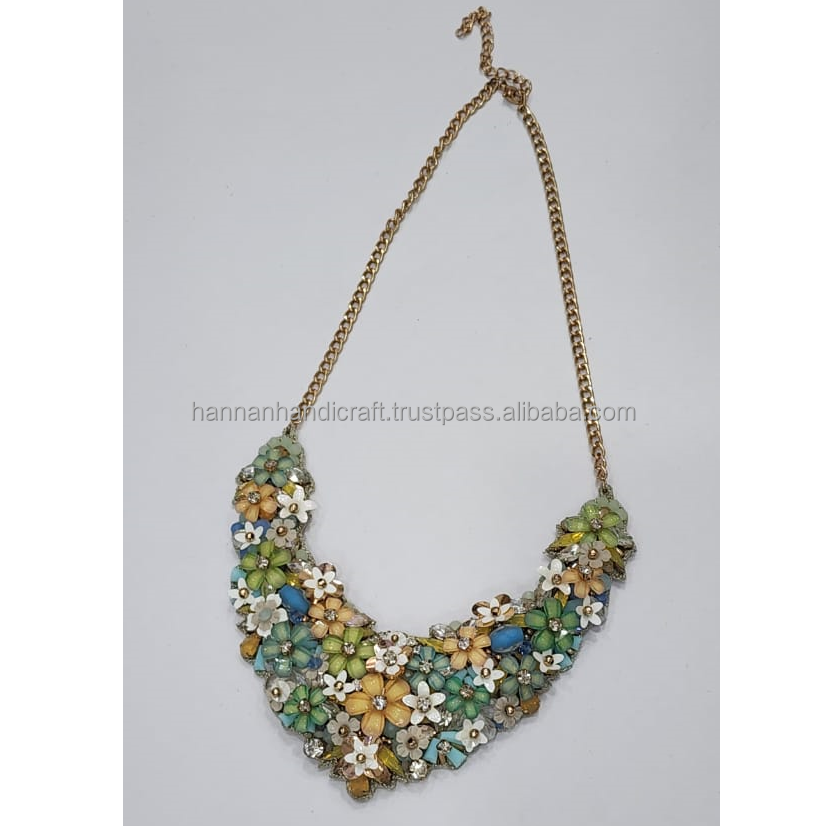 Mystic Harmony Bohemian Resin Flats Beads Necklace Authentic Artistic Modern Fashion Accessory