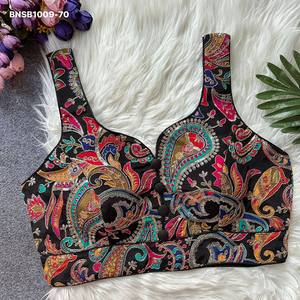 Colección de blusas sin mangas de crepé de excelente calidad y aspecto elegante con bordados, fabricante de la India. - Product Image 3