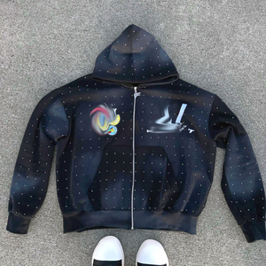 ROGELS Ensemble de survêtement rose à capuche pour femme, sweat-shirt et short streetwear avec appliques étoiles, manches longues, fermeture éclair sur le devant - Product Image 2