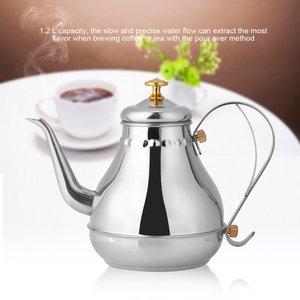 Tetera de café multiusos de acero inoxidable de 1 litro con pico largo para goteo, equipo de preparación de café para cocina, venta al por mayor OEM - Product Image 4